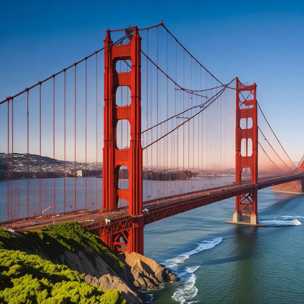 Belle vue sur le pont du Golden Gate