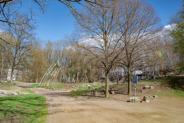 belle vue sur le printemps dans le parc ingolstadt danube