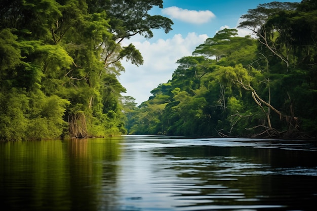 Une belle vue sur la rivière et la forêt tropicale d'Amérique du Sud