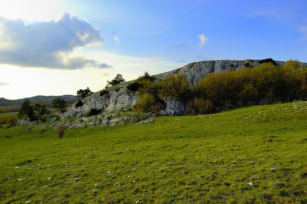 Belle vue sur les rochers et les champs Nature de la Crimée centrale