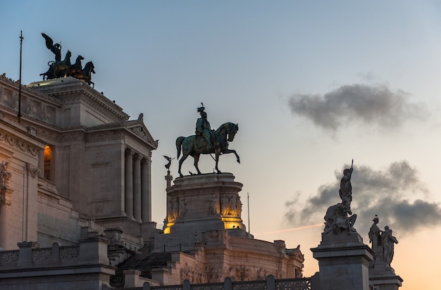 Belle vue sur la Rome italienne en été