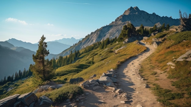 Une belle vue sur un sentier serpentine dans la nature