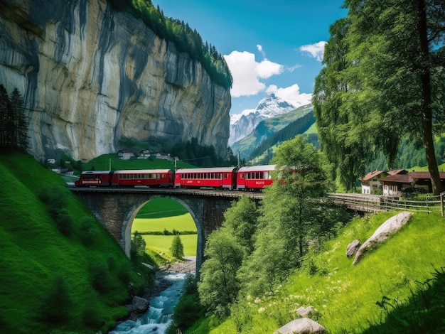 Belle vue sur la Suisse en été