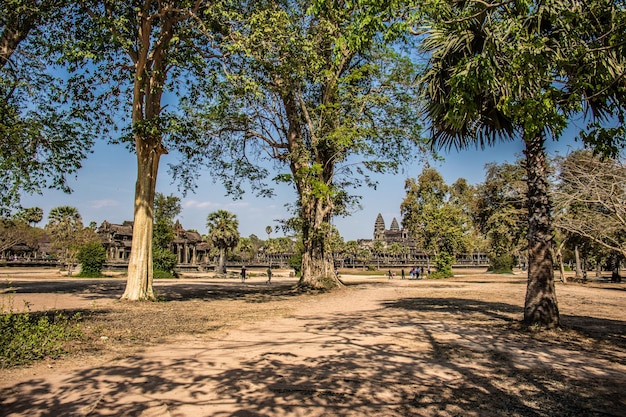 Une belle vue sur le temple d'Angkor Wat situé à Siem Reap au Cambodge