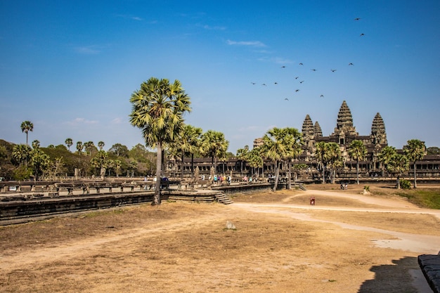 Une belle vue sur le temple d'Angkor Wat situé à Siem Reap au Cambodge