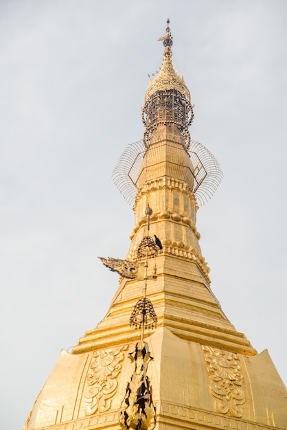 Une belle vue sur le temple bouddhiste situé à Yangon Myanmar