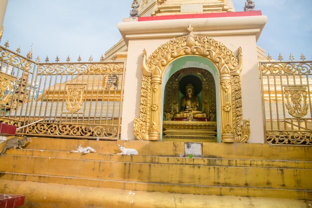 Une belle vue sur le temple bouddhiste situé à Yangon Myanmar