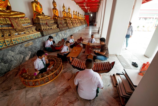 Une belle vue sur le temple bouddhiste Wat Pho à Bangkok en Thaïlande