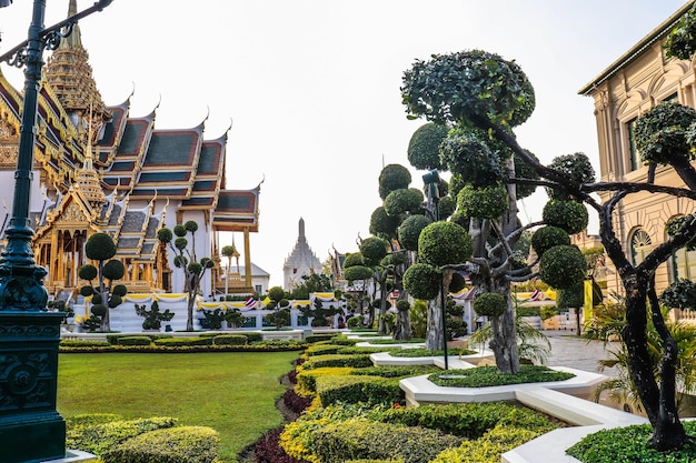 Une belle vue sur le temple Grand Palace Wat Phra Kaew situé à Bangkok en Thaïlande