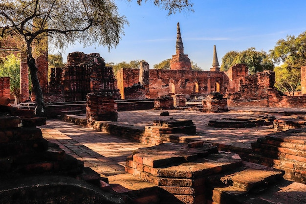 Une belle vue sur le temple Wat Phra Si Sanphet situé à Ayutthaya en Thaïlande