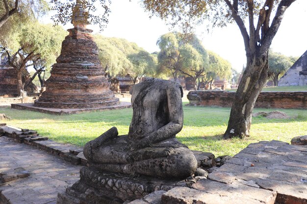 Une belle vue sur le temple Wat Si Sanphet situé à Ayutthaya en Thaïlande