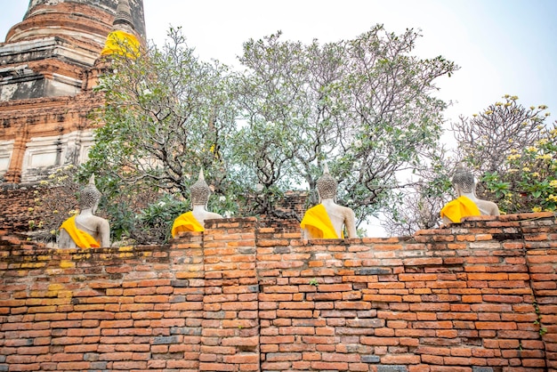 Une belle vue sur le temple Wat Yai Chai Mongkhon situé à Ayutthaya en Thaïlande