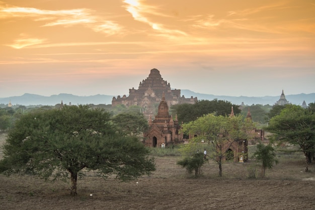 Une belle vue sur les temples bouddhistes de Bagan Myanmar