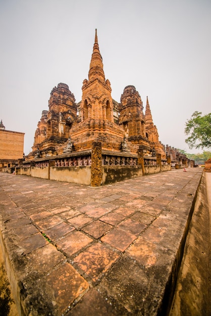 Une belle vue sur les temples de Sukhothai en Thaïlande