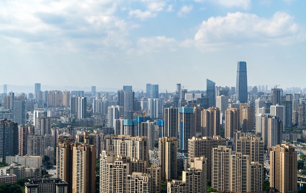 Belle vue sur les toits de la ville de Chongqing