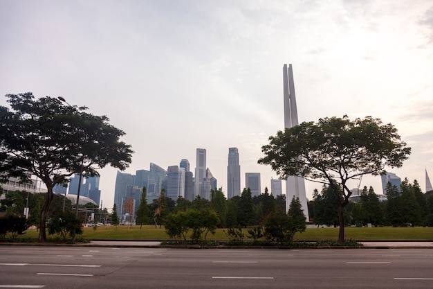 Belle vue sur les toits de la ville de Singapour