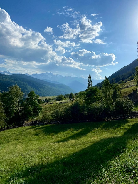 Une belle vue sur la vallée de la montagne