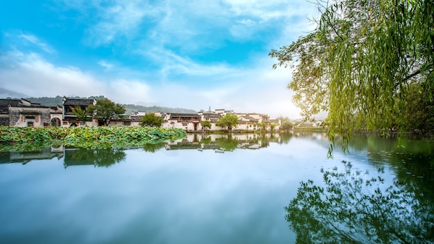 Belle vue sur le village de Hongcun, Hweichow, Chine