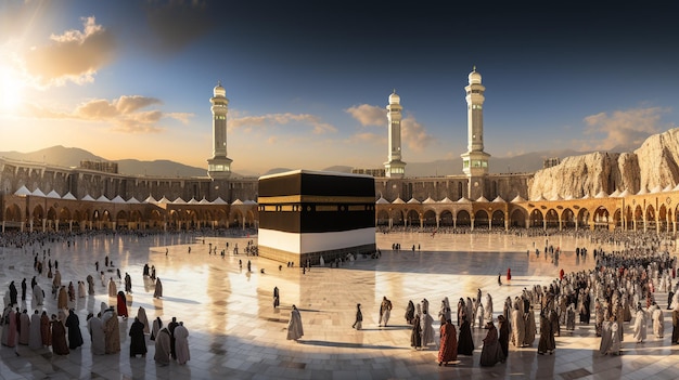 la belle vue sur la ville de La Mecque et aussi le lieu de culte de la Kaaba