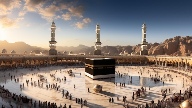 la belle vue sur la ville de La Mecque et aussi le lieu de culte de la Kaaba