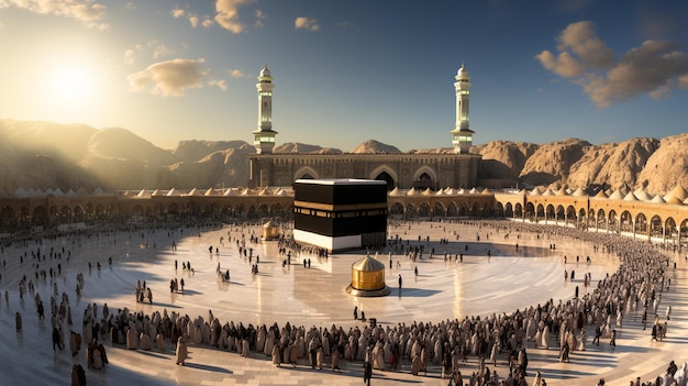 la belle vue sur la ville de La Mecque et aussi le lieu de culte de la Kaaba