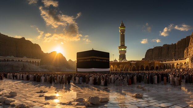 la belle vue sur la ville de La Mecque et aussi le lieu de culte de la Kaaba