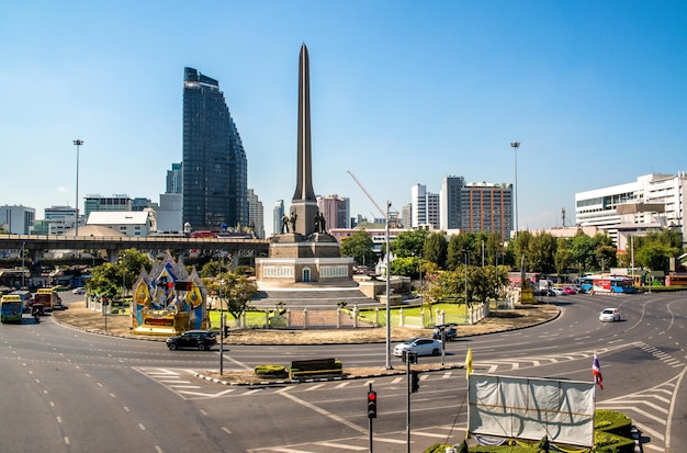 Une belle vue sur la zone Victory Monument située à Bangkok en Thaïlande