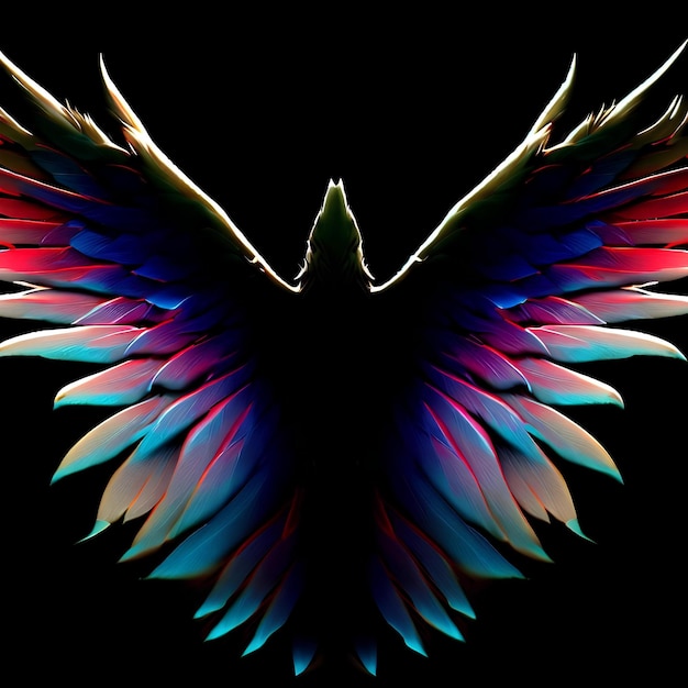 Photo de belles ailes d'aigle colorées pour concevoir et créer de l'art