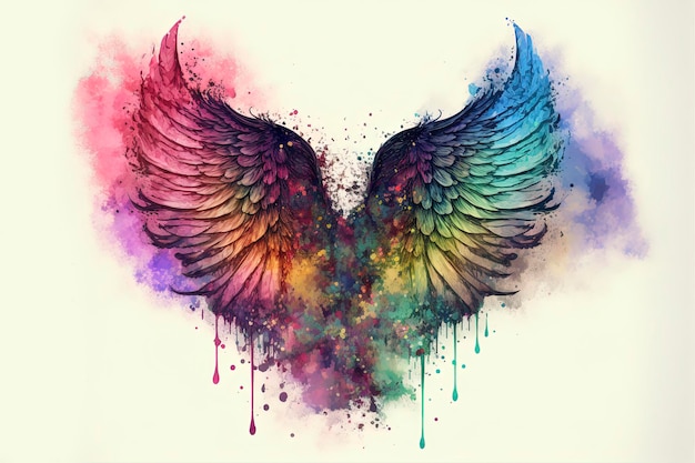 Belles ailes aquarelles magiques