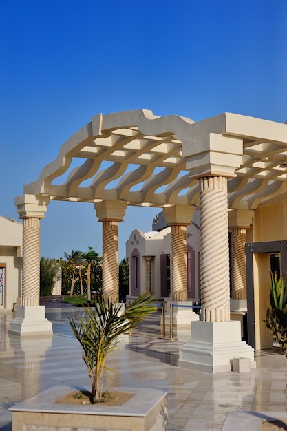 Belles colonnes Entrée de l'hôtel Egypte