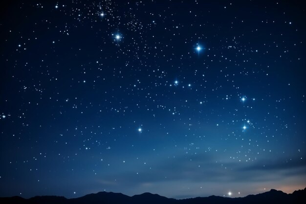De belles constellations sur le ciel bleu foncé