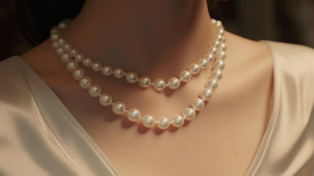 Belles femmes avec collier de perles