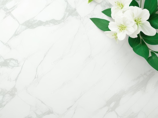 Belles fleurs blanches sur un marbre