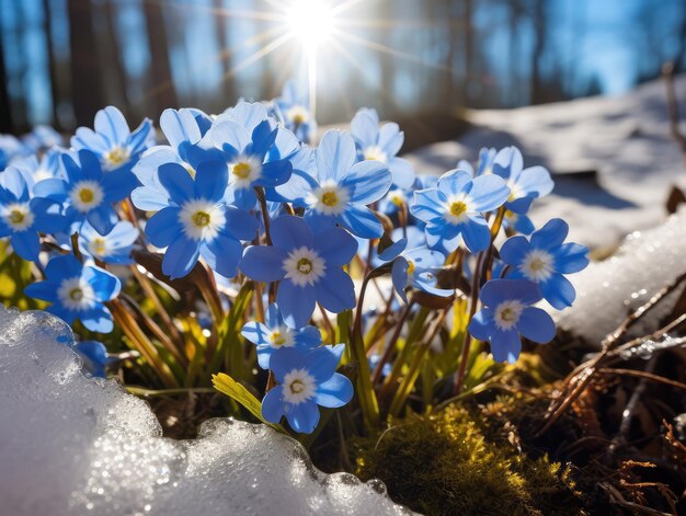 Les belles fleurs bleues du printemps