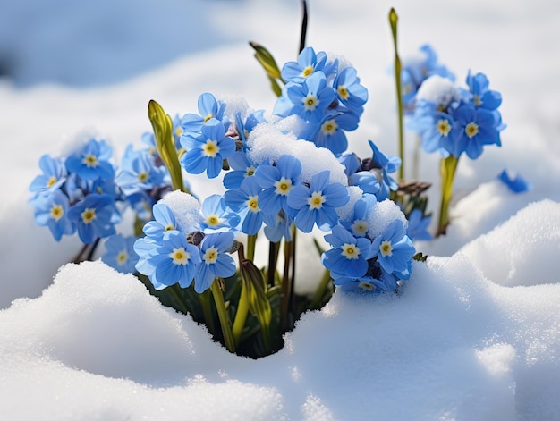 Les belles fleurs bleues du printemps