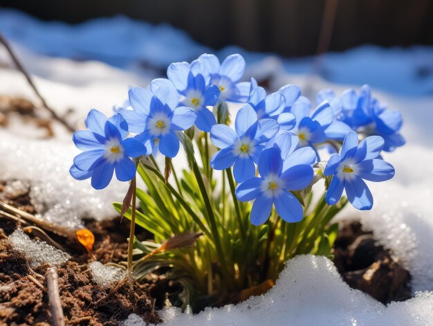 Les belles fleurs bleues du printemps