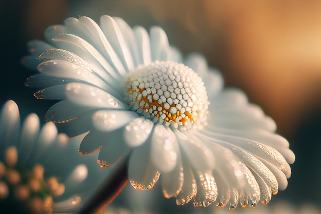 Belles fleurs de camomille dans la prairie Scène de nature printanière ou estivale générée par l'IA