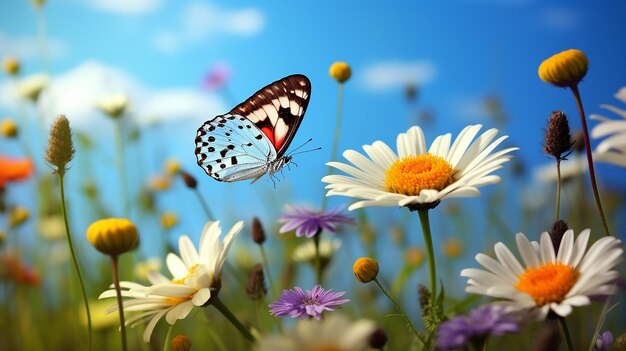 Photo les belles fleurs de camomille sauvage dans la nature