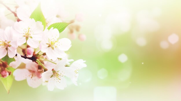 Belles fleurs de cerises au fond du printemps