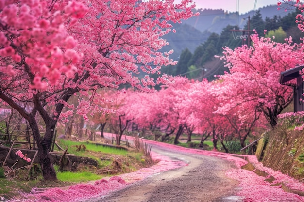 Les belles fleurs de cerisier au Japon Obuse machi Préfecture de Nagano