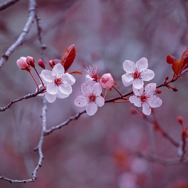 belles fleurs de cerisier au printemps, fleurs de sakura