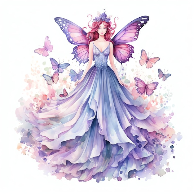 de belles fleurs de fées à l'aquarelle fantaisie conte de fées clipart illustration