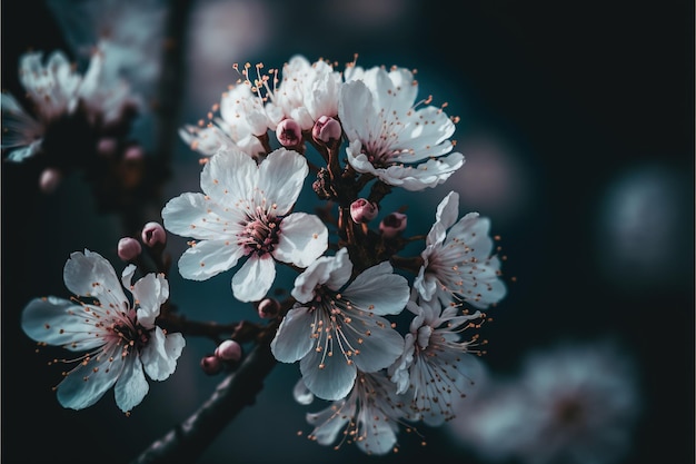 Belles fleurs de fleurs de cerisier roses au printemps