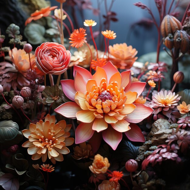 Belles fleurs de forêt réalistes