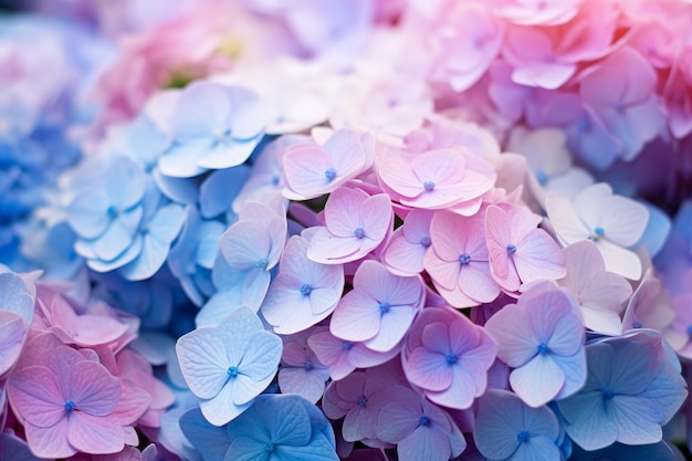 Belles fleurs d'hortensia bleues comme arrière-plan libre