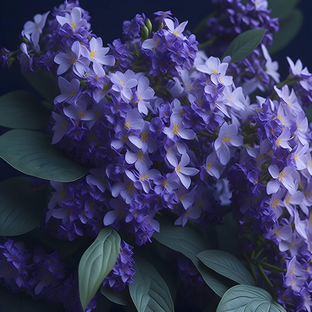 De belles fleurs de lilas dans une forêt