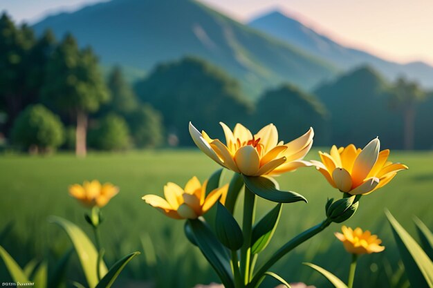 De belles fleurs de lilas, de l'herbe de jardin, des paysages ornementaux, des peintures colorées, du papier peint en arrière-plan.