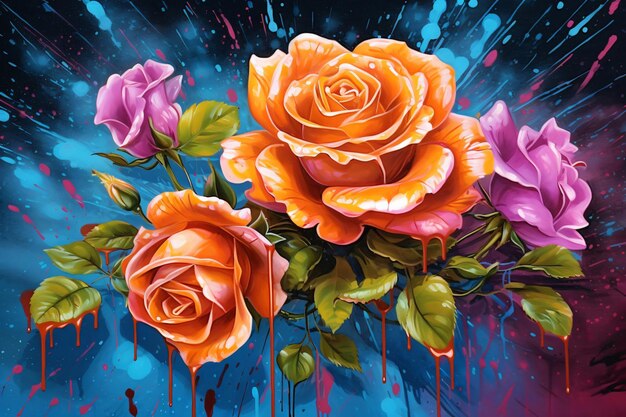 De belles fleurs Peinture Art Ai génératif