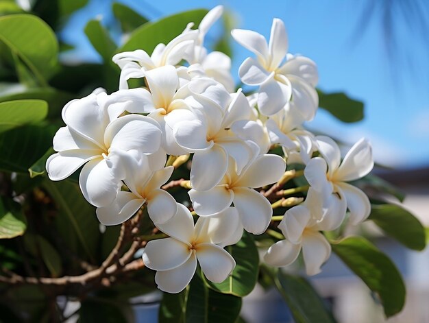 De belles fleurs de plumerie