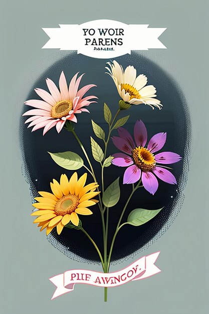 Belles fleurs en pot gros plan fond simple affiche couverture papier peint design publicitaire